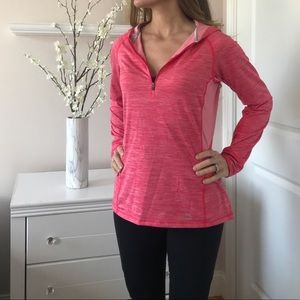 LL Bean Pink Half Zip Thumbhole Jacket